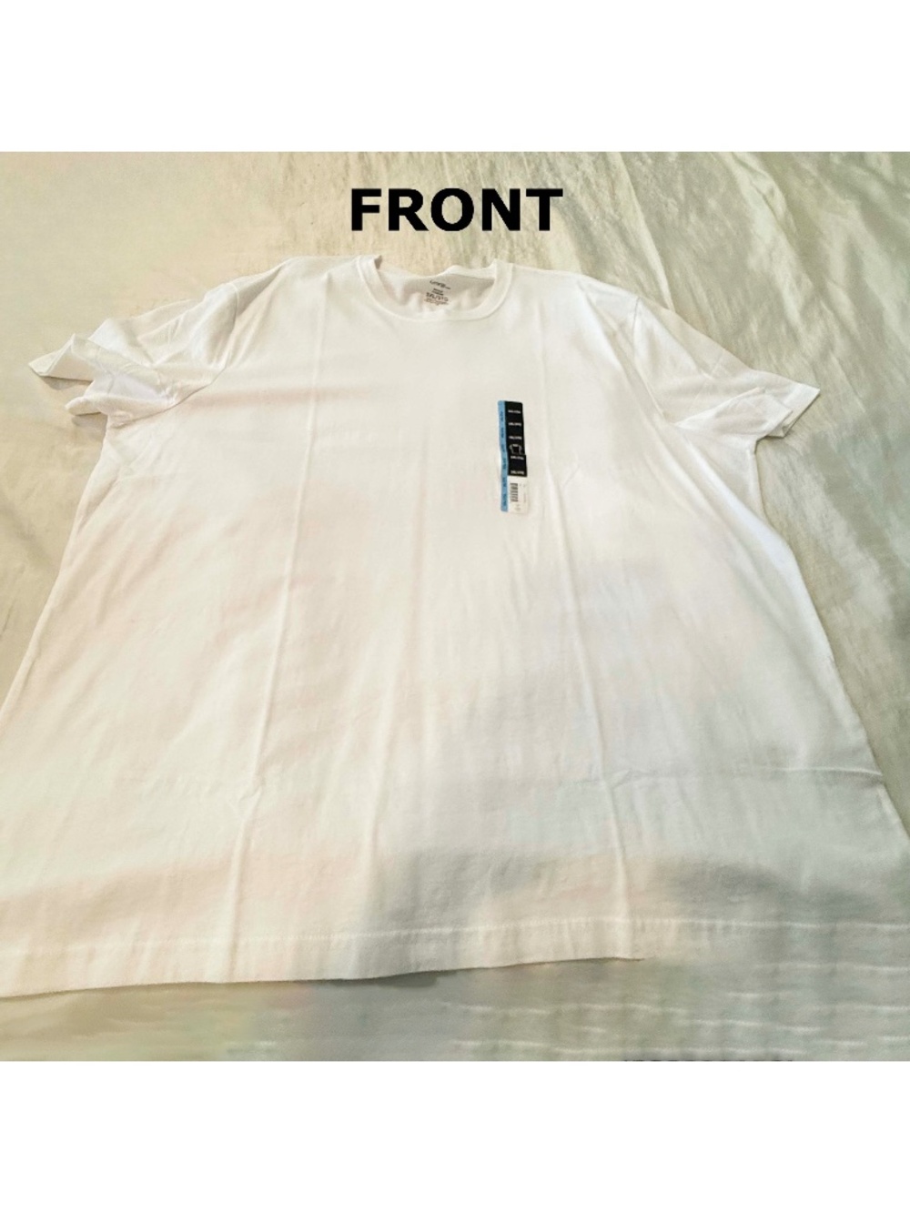T-SHIRT, WHITE, SIZE 3XL, PURE COTTON, SHORT SLEEVES, ROUND NECK, by GEORGE,